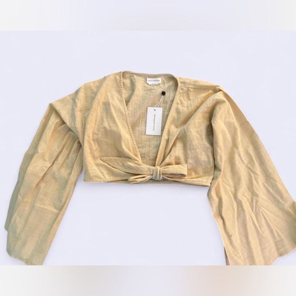 Lovers+Friends Cream Tie-Front Top